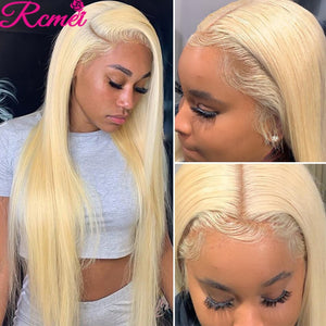 150 Density Blonde HD Lace Front Wigs Straight Transparent With Baby Hair Brazilian Remy