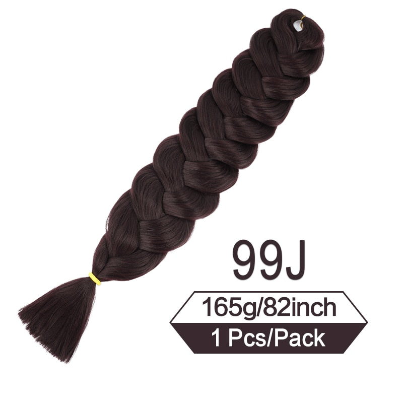 82 Inch 165g/Pack Synthetic Crochet Hair Pre Stretched Jumbo Braiding Hair High Temperature Fiber Hair Extensions For Box Braids