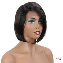 Load image into Gallery viewer, Straight Bob Human Hair Wigs Part Lace Front Bob Wigs Straight Short Bob Wig Rebecca Wig Brazilian Lace Front Human Hair Wigs
