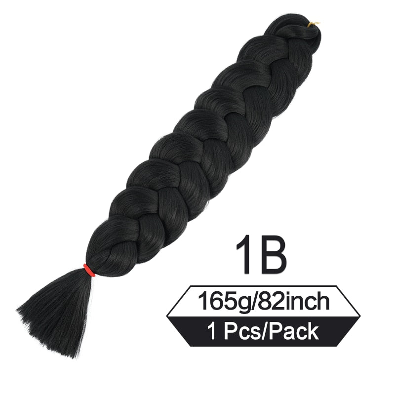 82 Inch 165g/Pack Synthetic Crochet Hair Pre Stretched Jumbo Braiding Hair High Temperature Fiber Hair Extensions For Box Braids