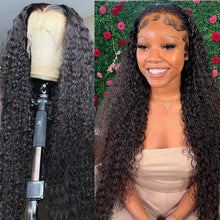 Load image into Gallery viewer, 30 40 Inch Deep Wave Frontal Wig Human Hair 13x4 Curly Lace Front Wig Full Transparent HD Lace Water Wigs 180 Density Brazilian
