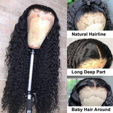 Load image into Gallery viewer, 30 40 Inch Deep Wave Frontal Wig Human Hair 13x4 Curly Lace Front Wig Full Transparent HD Lace Water Wigs 180 Density Brazilian
