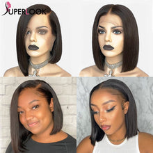 Load image into Gallery viewer, Bob Wig Short Brazilian Bone Silky Straight Human Hair Wigs For Women Natural Wig T Part Lace Bob Human Hair Wig Pre Plucked
