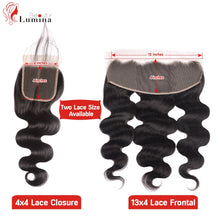 Load image into Gallery viewer, Body Wave Closure 4x4 Lace Closure Frontal Body Wave Frontal Natural Color Transparent Lace Frontal 100% Human Hair 8-22inches
