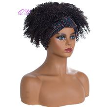Load image into Gallery viewer, QY Hair Big Afro Kinky Curly Headband Wigs For Women Synthetic Hair Wigs Turban Wrap Hair Style
