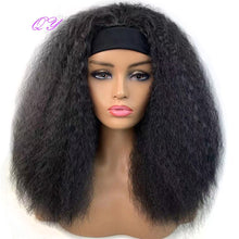 Load image into Gallery viewer, QY Hair Big Afro Kinky Curly Headband Wigs For Women Synthetic Hair Wigs Turban Wrap Hair Style
