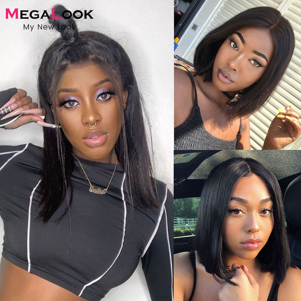 Lace Wig Short Bob Wig Pre Plucked Bone Straight Human Hair Wigs For Women Double Drawn Virgin Human Hair Wig 5x5 Lace Wigs