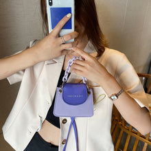 Load image into Gallery viewer, Youth Ladies Simple Versatile Bag Women Mini Crossbody Bag Acrylic Chain Lady Hit Color PU Leather Shoulder Pouch
