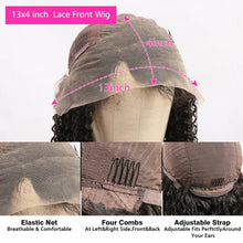 Load image into Gallery viewer, 30 40 Inch Deep Wave Frontal Wig Human Hair 13x4 Curly Lace Front Wig Full Transparent HD Lace Water Wigs 180 Density Brazilian
