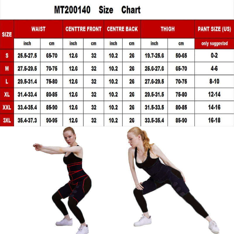 Women High Waist Thigh Trimmer Neoprene Sweat Shapewear Slimming Leg Body Shapers Adjustable Waist Trainer Slimming Belt