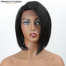 Load image into Gallery viewer, Straight Bob Human Hair Wigs Part Lace Front Bob Wigs Straight Short Bob Wig Rebecca Wig Brazilian Lace Front Human Hair Wigs
