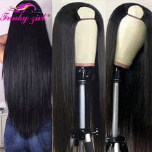 Load image into Gallery viewer, FG Straight U Part 150% Density Natural Brazilian Human Hair Long Wigs Brazilian Straight Wigs Non Lace For Black Women 8-28Inch

