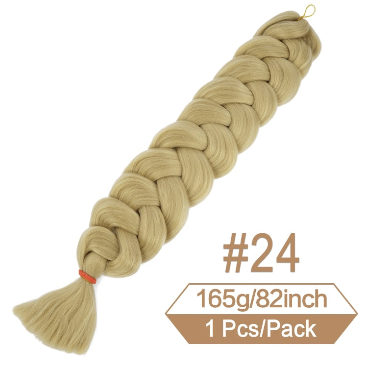 82 Inch 165g/Pack Synthetic Crochet Hair Pre Stretched Jumbo Braiding Hair High Temperature Fiber Hair Extensions For Box Braids