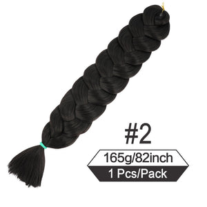 82 Inch 165g/Pack Synthetic Crochet Hair Pre Stretched Jumbo Braiding Hair High Temperature Fiber Hair Extensions For Box Braids