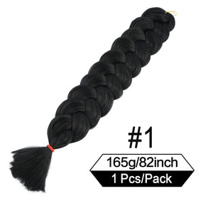 82 Inch 165g/Pack Synthetic Crochet Hair Pre Stretched Jumbo Braiding Hair High Temperature Fiber Hair Extensions For Box Braids