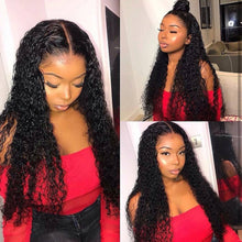 Load image into Gallery viewer, lace front human hair wigs for Black Women deep wave curly hd frontal bob wig brazilian afro short long 30 inch water wig full
