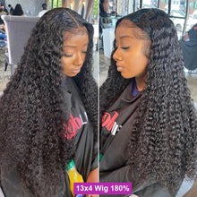 Load image into Gallery viewer, 30 40 Inch Deep Wave Frontal Wig Human Hair 13x4 Curly Lace Front Wig Full Transparent HD Lace Water Wigs 180 Density Brazilian
