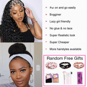 Deep Wave Headband Wigs Human Hair Wig Grip Headband Nicelight Brazilian Curly Headband Wigs Glueless Remy Hair With Headband