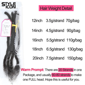 Styleicon Dreadlocks 100% Human Hair Tight Afro Kinky Bulk Human Hair For Twist Braids Human Hair Extensions 20/40/60 strand/lot