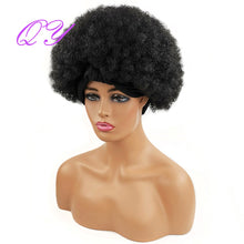 Load image into Gallery viewer, QY Hair Big Afro Kinky Curly Headband Wigs For Women Synthetic Hair Wigs Turban Wrap Hair Style
