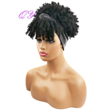 Load image into Gallery viewer, QY Hair Big Afro Kinky Curly Headband Wigs For Women Synthetic Hair Wigs Turban Wrap Hair Style
