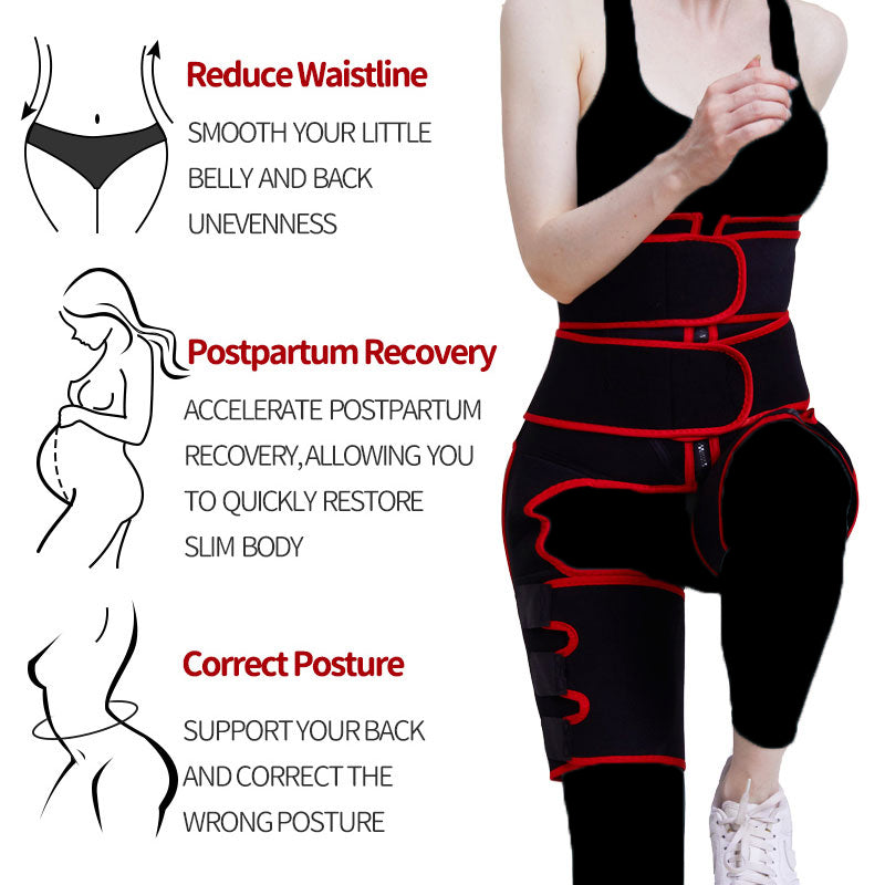 Women High Waist Thigh Trimmer Neoprene Sweat Shapewear Slimming Leg Body Shapers Adjustable Waist Trainer Slimming Belt