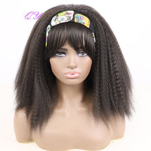 Load image into Gallery viewer, QY Hair Big Afro Kinky Curly Headband Wigs For Women Synthetic Hair Wigs Turban Wrap Hair Style
