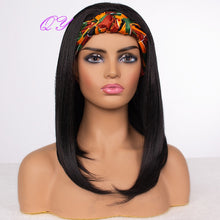 Load image into Gallery viewer, QY Hair Big Afro Kinky Curly Headband Wigs For Women Synthetic Hair Wigs Turban Wrap Hair Style
