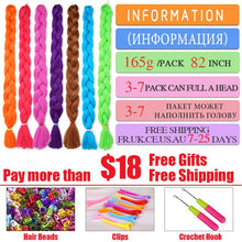 Load image into Gallery viewer, 82 Inch 165g/Pack Synthetic Crochet Hair Pre Stretched Jumbo Braiding Hair High Temperature Fiber Hair Extensions For Box Braids
