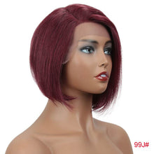 Load image into Gallery viewer, Straight Bob Human Hair Wigs Part Lace Front Bob Wigs Straight Short Bob Wig Rebecca Wig Brazilian Lace Front Human Hair Wigs

