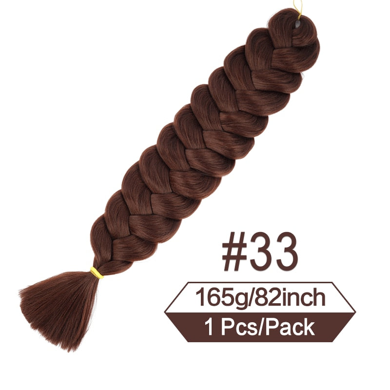 82 Inch 165g/Pack Synthetic Crochet Hair Pre Stretched Jumbo Braiding Hair High Temperature Fiber Hair Extensions For Box Braids