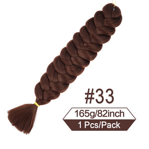 82 Inch 165g/Pack Synthetic Crochet Hair Pre Stretched Jumbo Braiding Hair High Temperature Fiber Hair Extensions For Box Braids