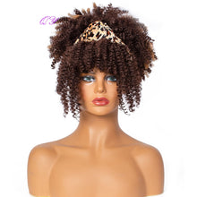 Load image into Gallery viewer, QY Hair Big Afro Kinky Curly Headband Wigs For Women Synthetic Hair Wigs Turban Wrap Hair Style

