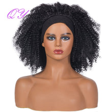 Load image into Gallery viewer, QY Hair Big Afro Kinky Curly Headband Wigs For Women Synthetic Hair Wigs Turban Wrap Hair Style
