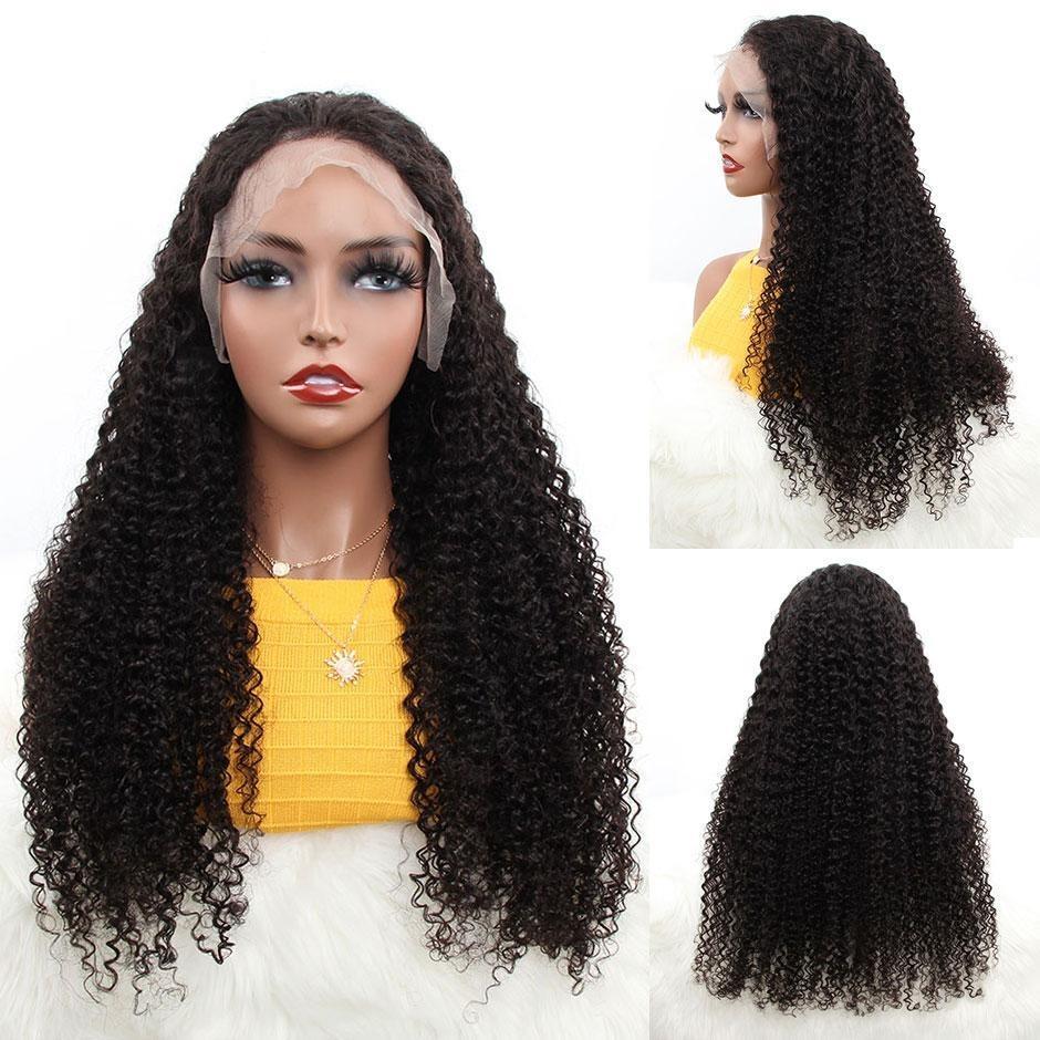 BeuMax Hairs Kinky Curly  Human Hair Wigs with 13x4 Lace Frontal 180% - Bianca's hair and beauty supply