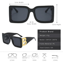Load image into Gallery viewer, LNFCXI 2021 New Fashion Oversized The Letter B  Square Luxury Trend Sunglasses Women Men Retro rectangle sunglasses gafas de sol
