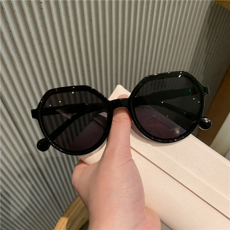 OLOEY Fashion Style All-match Trend Sunglasses Personalized Round Frame Sunglasses Ins Trend Candy Color Big Frame Sunglasses