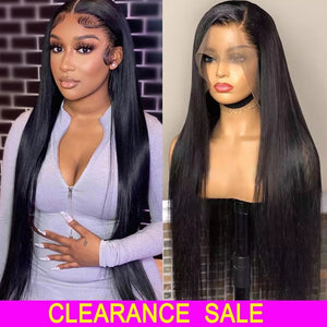 13x6 Lace Frontal Wig HD Lace Front Human Hair Wigs For Women Malaysian Straight Human Hair Wigs Transparent Lace Frontal Wigs