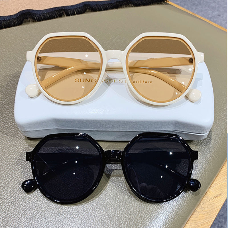 OLOEY Fashion Style All-match Trend Sunglasses Personalized Round Frame Sunglasses Ins Trend Candy Color Big Frame Sunglasses