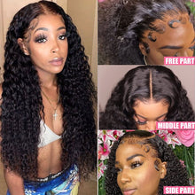 Load image into Gallery viewer, HD Transparent Deep Wave Lace Frontal Wig Curly Human Hair Wig 30 Inch Wet And Wavy Lace Front Wig 13X4X1 Deep Wave Closure Wigs
