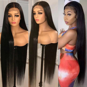 13x6 Lace Frontal Wig HD Lace Front Human Hair Wigs For Women Malaysian Straight Human Hair Wigs Transparent Lace Frontal Wigs