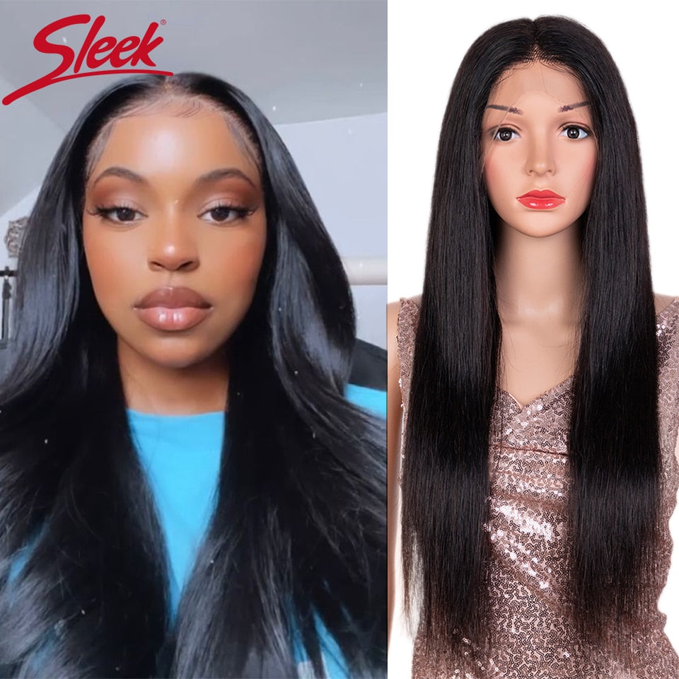 Sleek Human Hair Wigs Blonde Lace Front Wig For Women Straight Bob Wig 4X4 Lace Closure Gold Brazilian Wigs Orange Cosplay Wigs