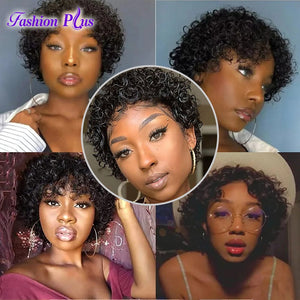 Pixie Cut Wig Short Curly Lace Front Wigs Human Hair Wig 13x1 Transparent Lace Wig For Black Women Brazilian Remy Hair wig