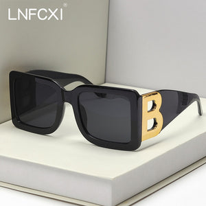 LNFCXI 2021 New Fashion Oversized The Letter B  Square Luxury Trend Sunglasses Women Men Retro rectangle sunglasses gafas de sol