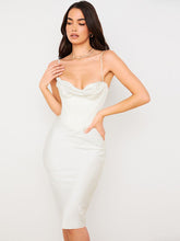 Load image into Gallery viewer, High Quality Satin Bodycon Dress Women Party Dress 2022 New Year Dress Green Bodycon Dress Celebrity Evening Club Dress XL
