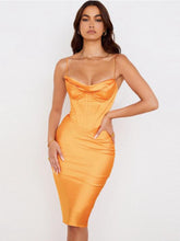Load image into Gallery viewer, High Quality Satin Bodycon Dress Women Party Dress 2022 New Year Dress Green Bodycon Dress Celebrity Evening Club Dress XL
