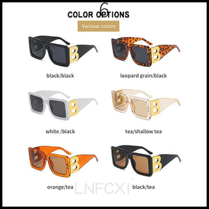 LNFCXI 2021 New Fashion Oversized The Letter B  Square Luxury Trend Sunglasses Women Men Retro rectangle sunglasses gafas de sol