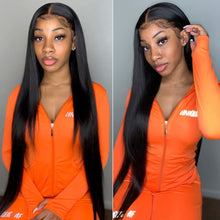 Load image into Gallery viewer, Transparent Lace Wigs 28 30 Inch Human Hair Wig Human Hair Lace Wig T Part Brazilian Bone Straight Lace Front Human Hair Wigs
