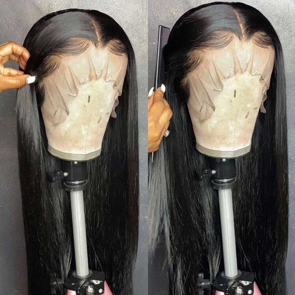 Transparent Lace Wigs 28 30 Inch Human Hair Wig Human Hair Lace Wig T Part Brazilian Bone Straight Lace Front Human Hair Wigs