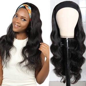 Body Wave Human Hair Wigs Headband Wig Virgin Remy Scarf Wigs - Bianca's hair and beauty supply